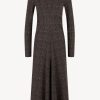 Vetements Tibi | Robe Tricotee Lutz Godet En Marron