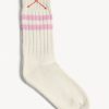 Accessoires Mell-o | Chaussettes En Cachemire Sport In Off White/Fuchsia