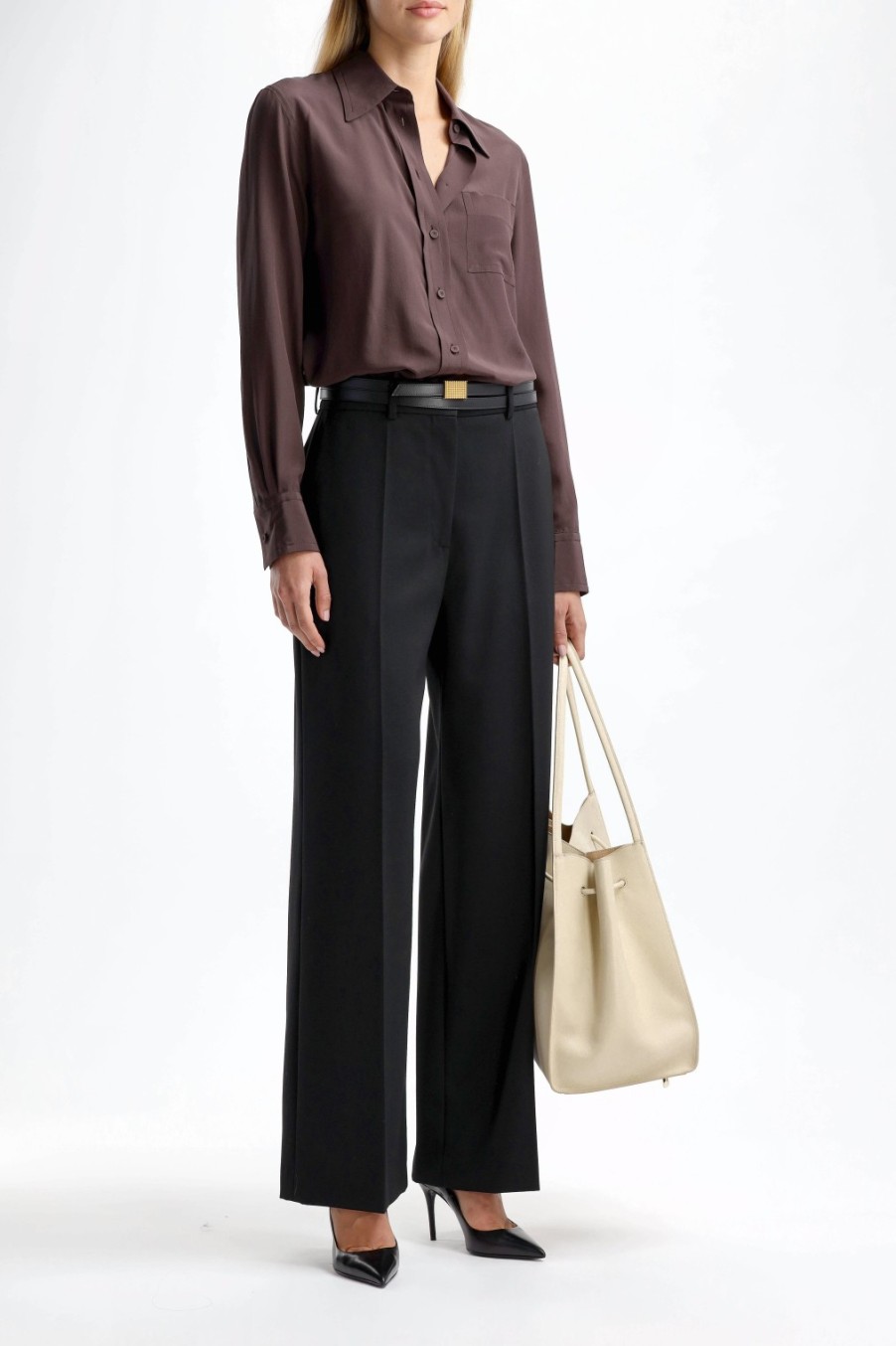 Vetements Lanvin | Pantalon Wide Leg Tailored En Noir