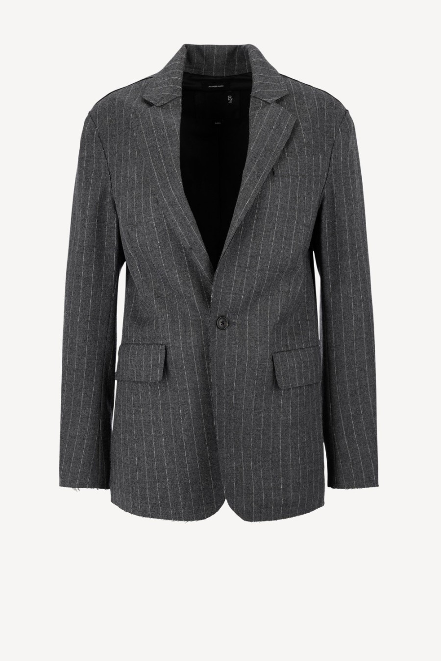 Vetements R13 | Blazer Raw Cut En Pinstripe Gris
