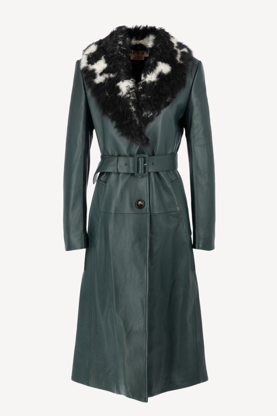 Vetements Marni | Manteau En Cuir Sleek In Spherical Green