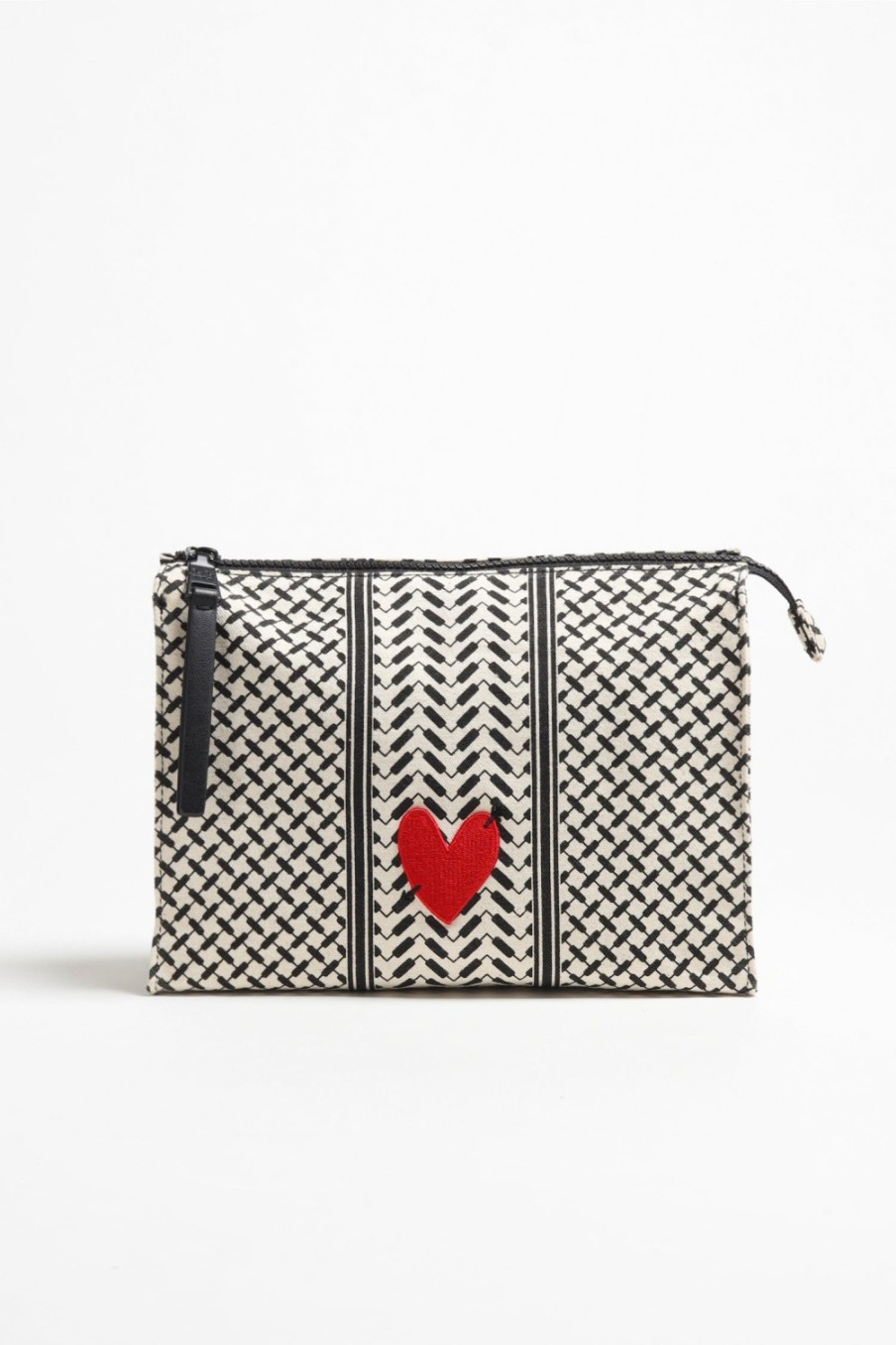 Sacs Lala Berlin x Anita Hass | Pre Order Pouch Pili 'Heart' En Noir/Blanc