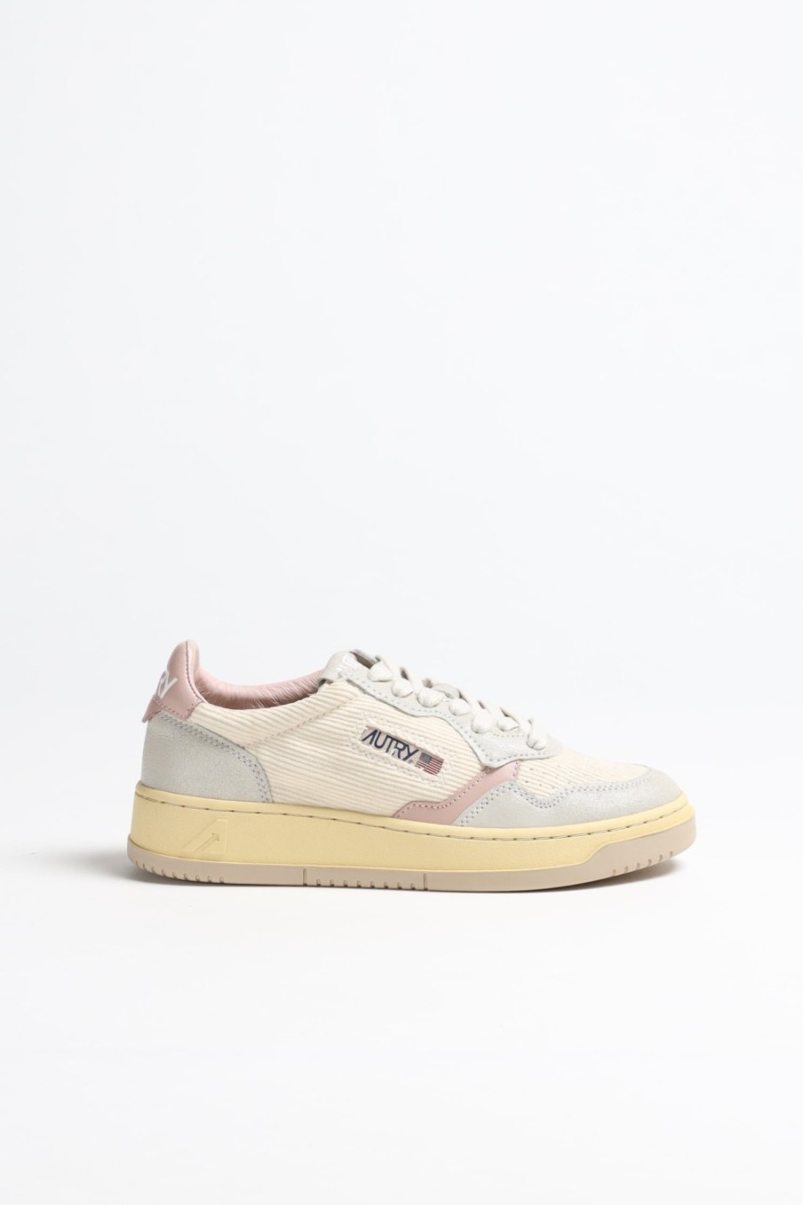 Chaussures Autry | Baskets 01 Low Cord En Blanc/Poudre