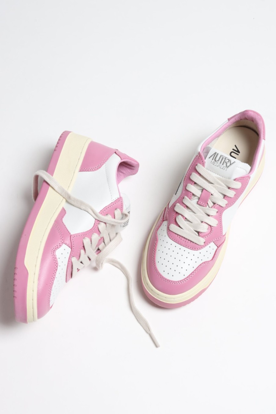 Chaussures Autry | Baskets Bicolor Up En Blanc/Mauve