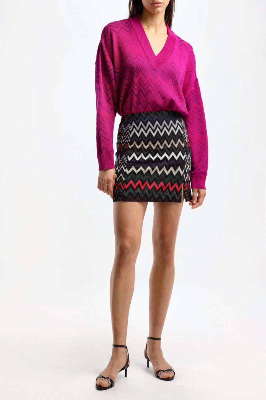 Vetements Missoni | Jupe Zigzag En Lame Noir