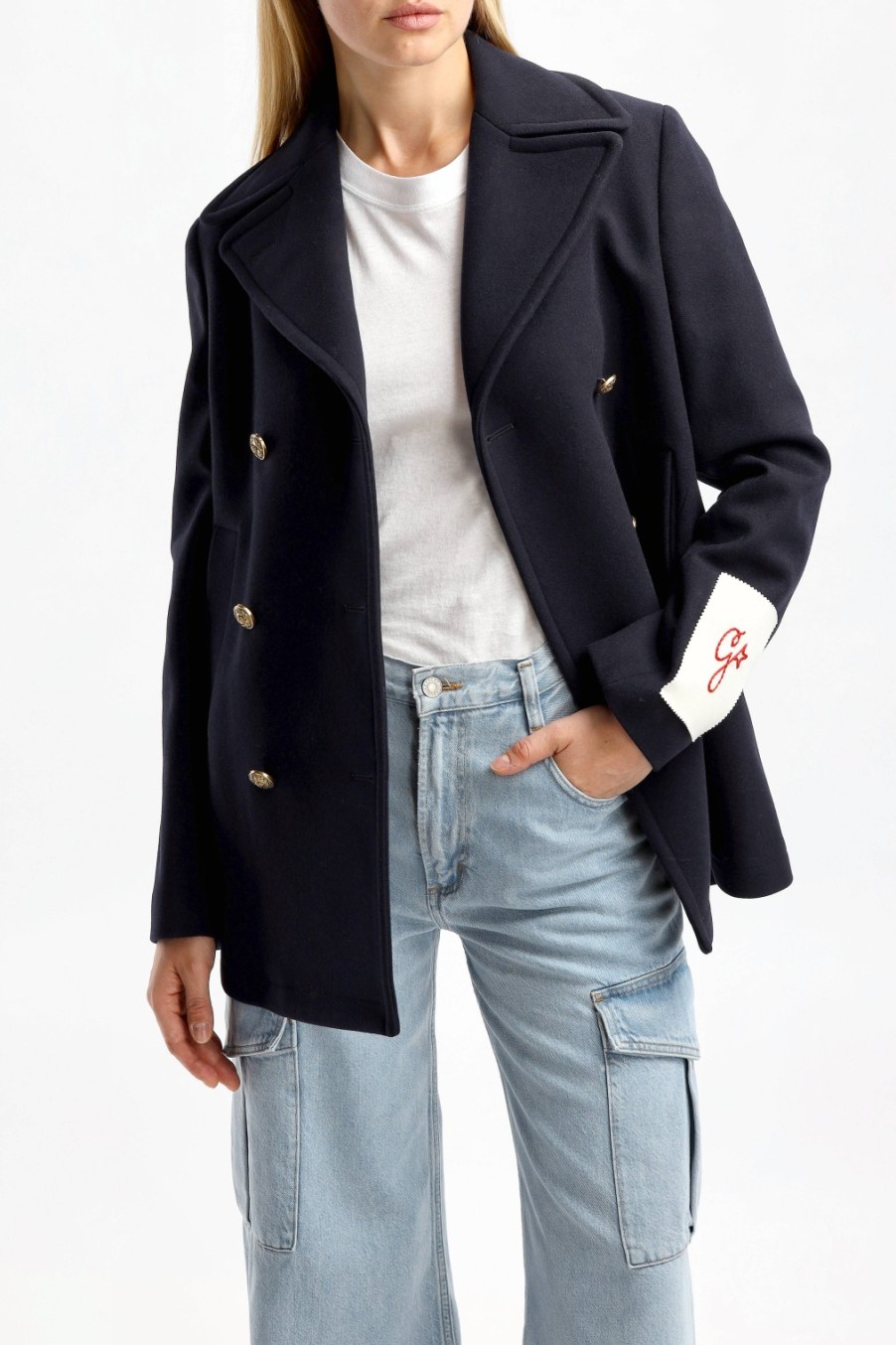 Vetements Golden Goose | Caban Golden En Bleu Fonce