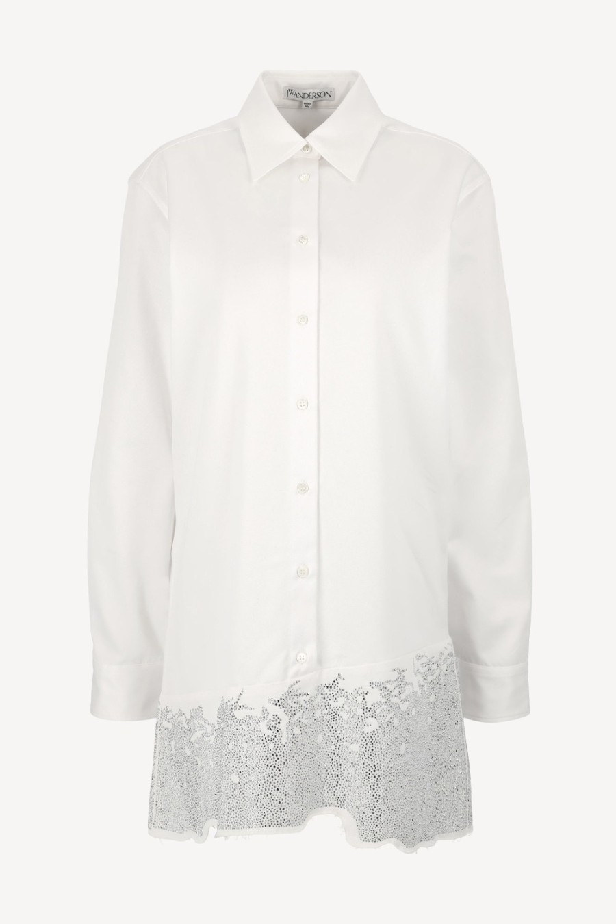 Vetements JW Anderson | Robe Chemisier Distressed Glitter En Blanc
