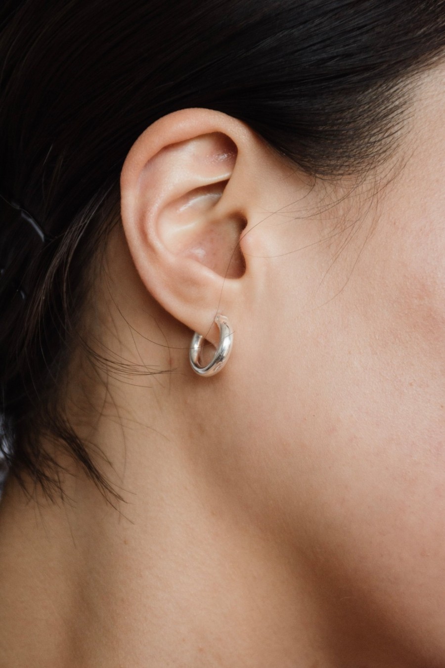 Bijoux Nina Kastens Jewelry | Hoops Essential Small En Or Blanc