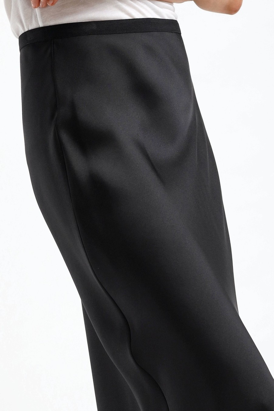 Vetements Anine Bing | Jupe En Soie Bar En Noir