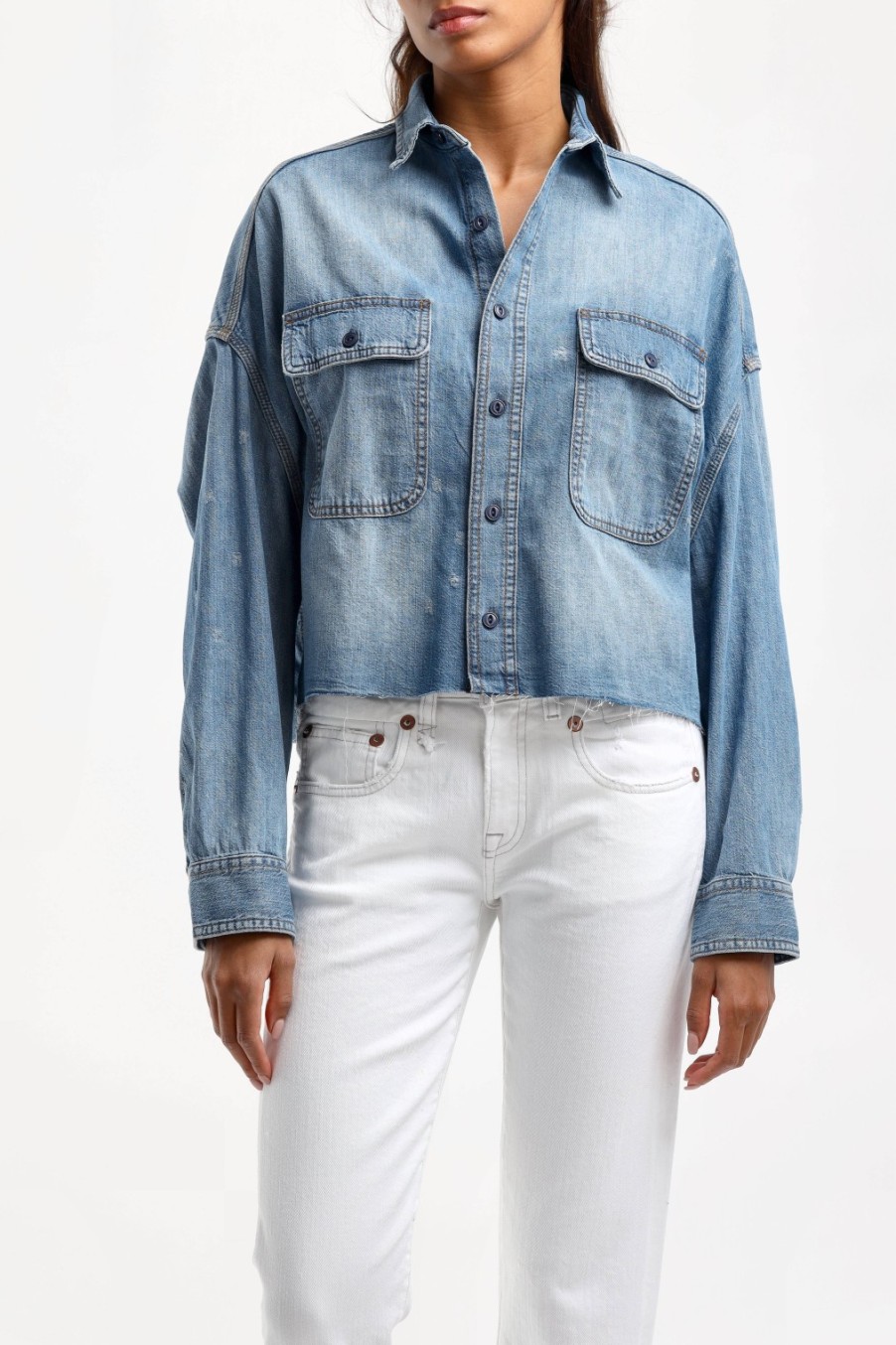 Vetements R13 | Blouse En Jean Cropped A Brindley
