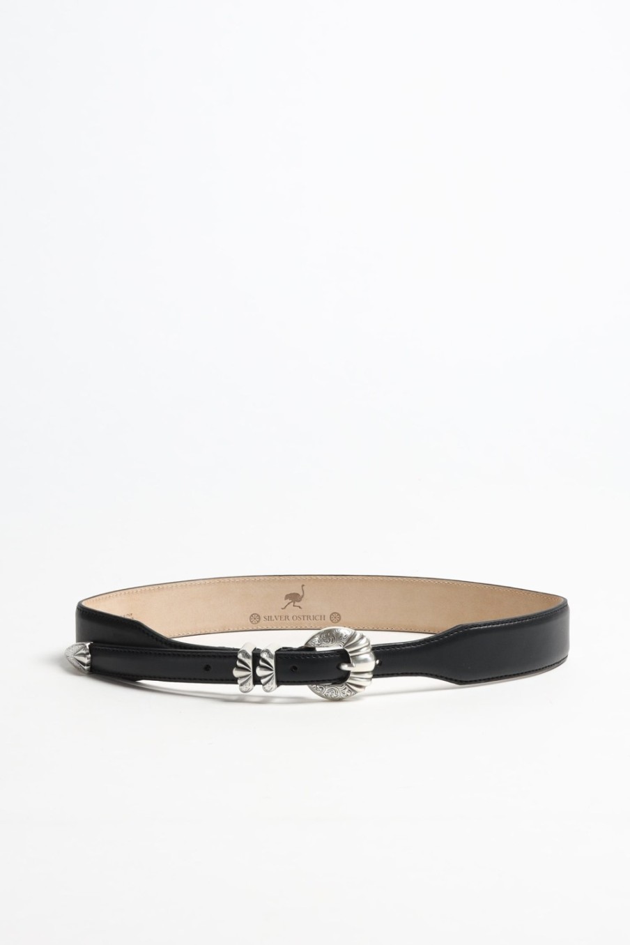 Accessoires Silver Ostrich | Ceinture Versailles En Noir
