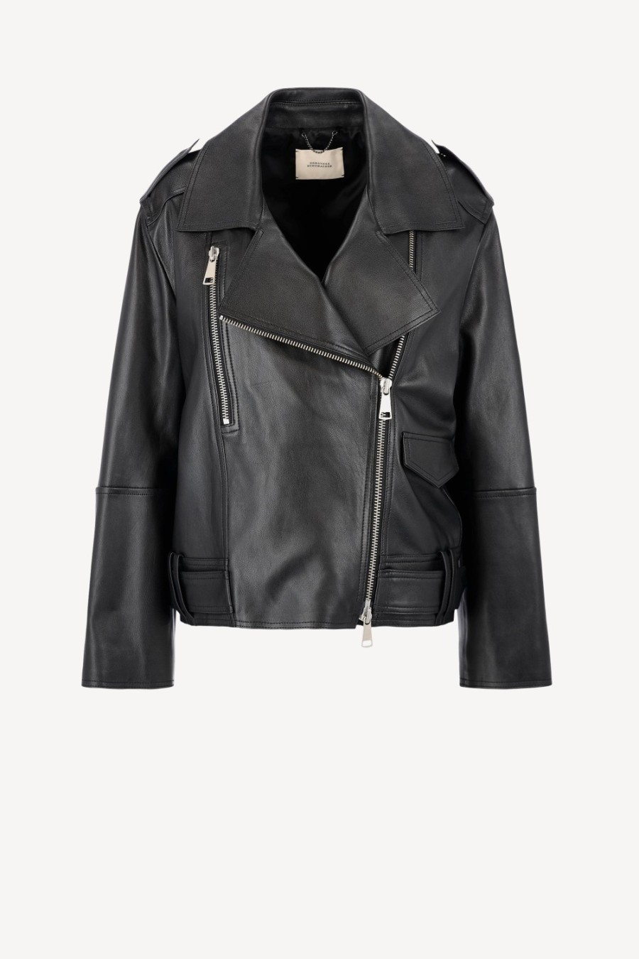 Vetements Dorothee Schumacher | Veste En Cuir Sleek Statement En Noir