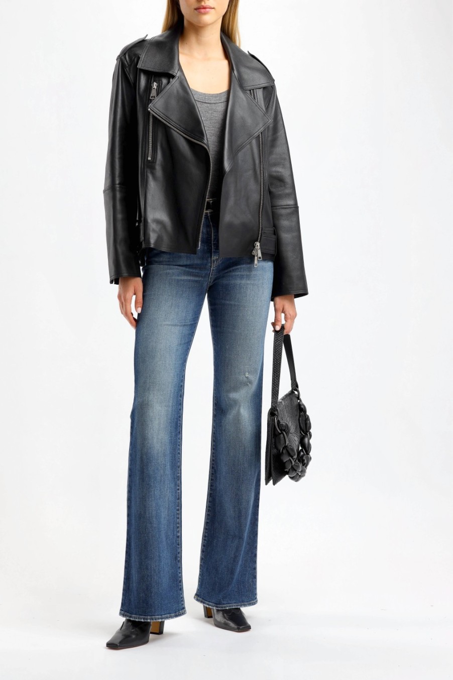 Vetements Dorothee Schumacher | Veste En Cuir Sleek Statement En Noir