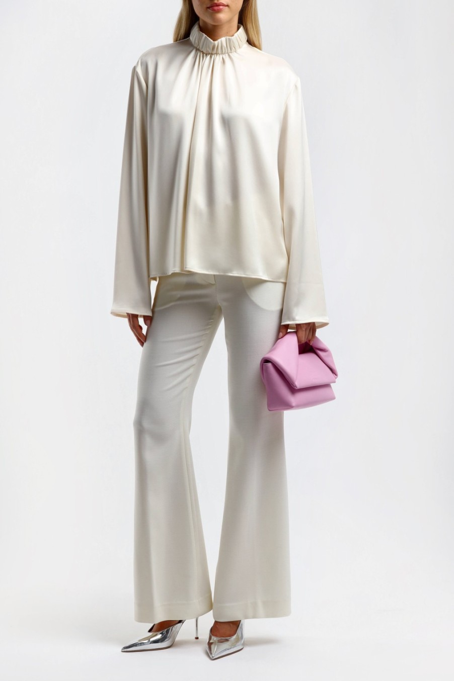 Vetements JW Anderson | Blouse A Col Haut En Ivoire