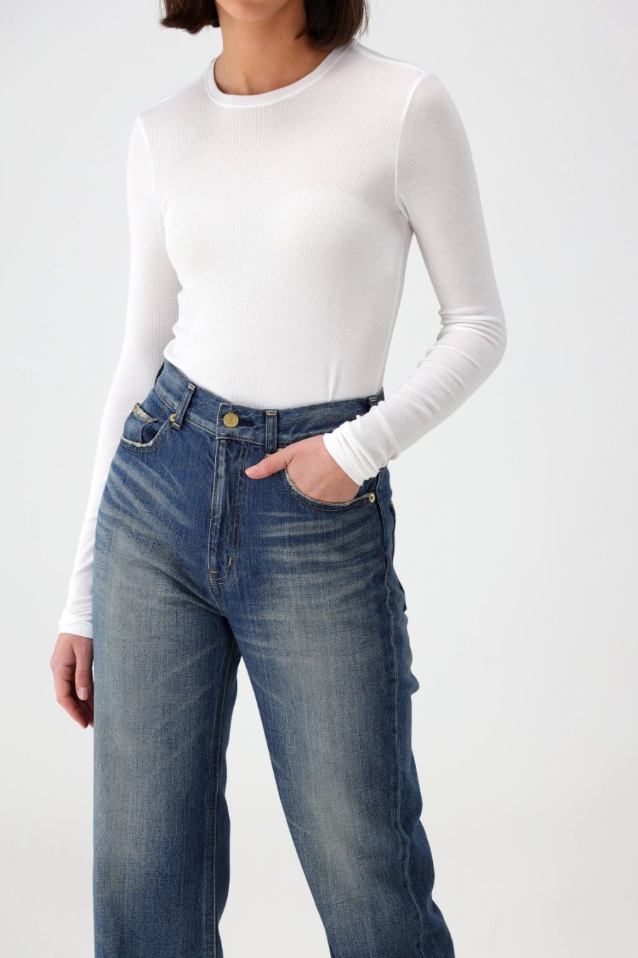 Vetements Anthony Thomas Melillo | T-Shirt Long Modal Rib En Blanc