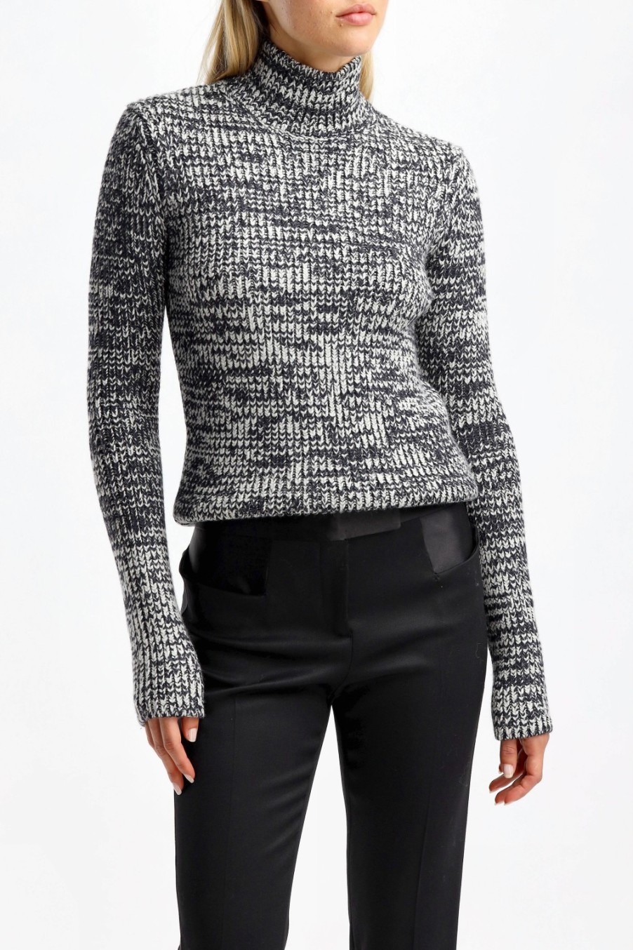 Vetements Tom Ford | Pull A Col Roule En Chalk/Noir