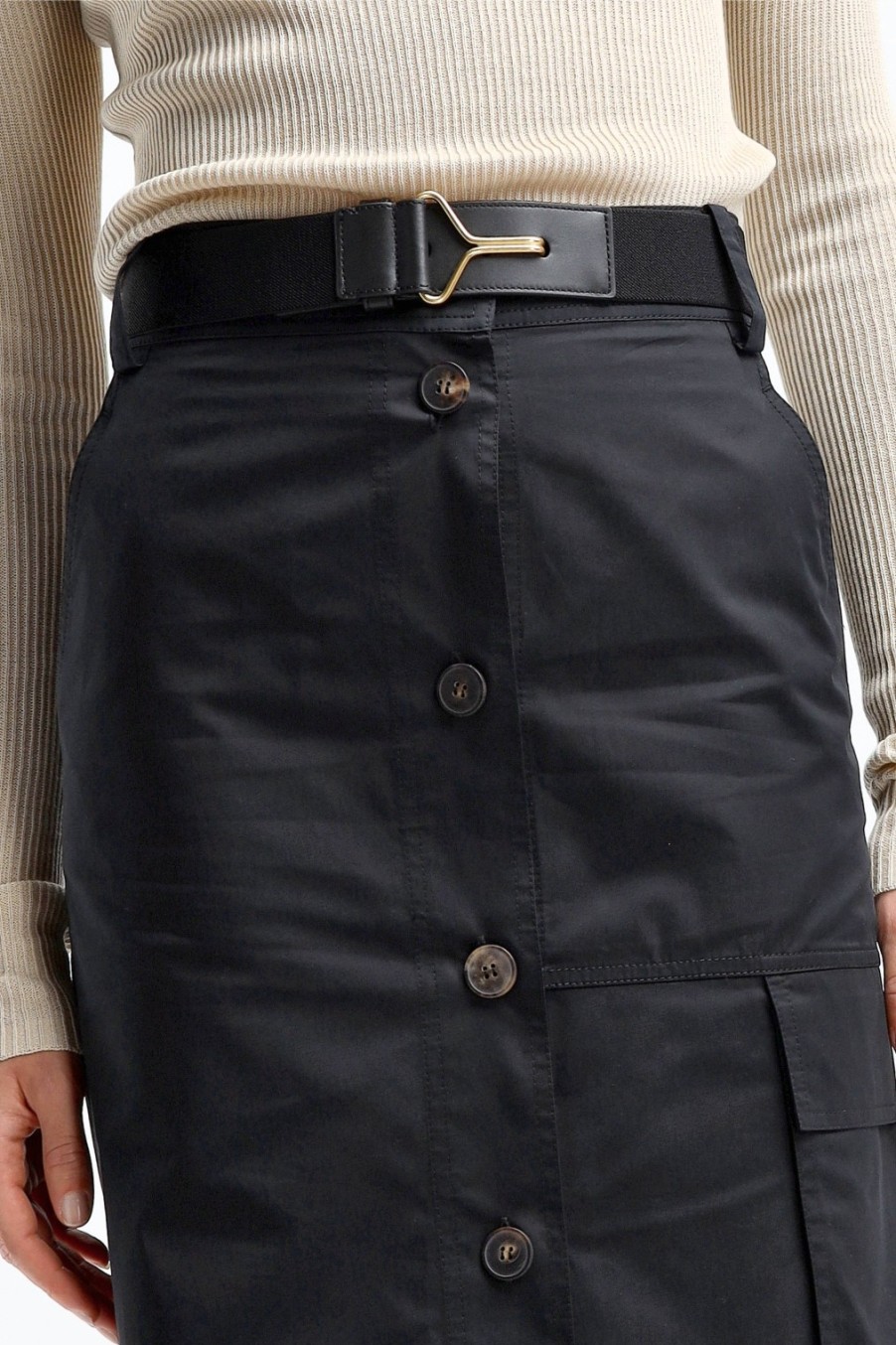 Vetements Tory Burch | Jupe Poplin En Noir