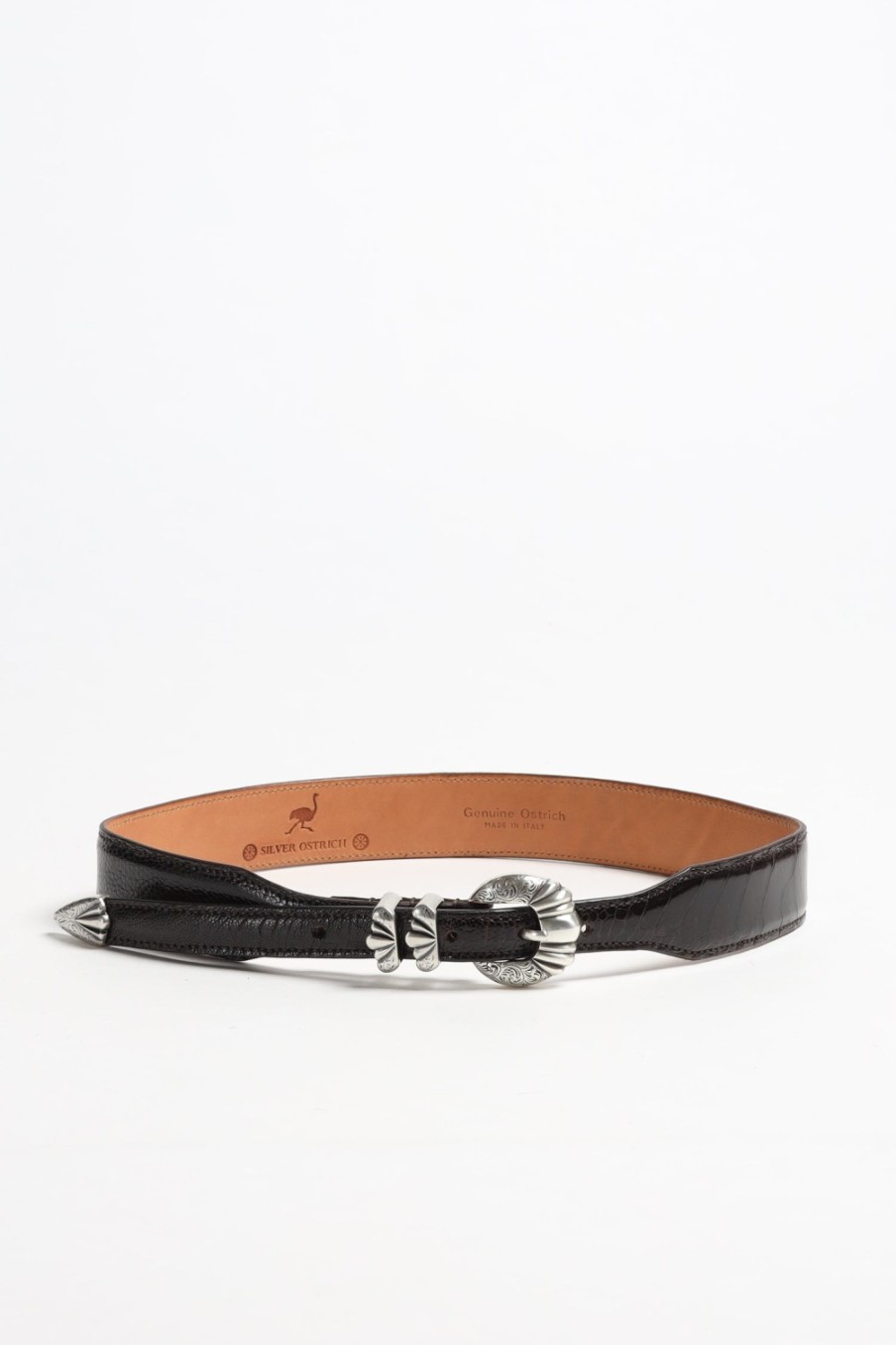 Accessoires Silver Ostrich | Ceinture Versailles Ostrich En Marron