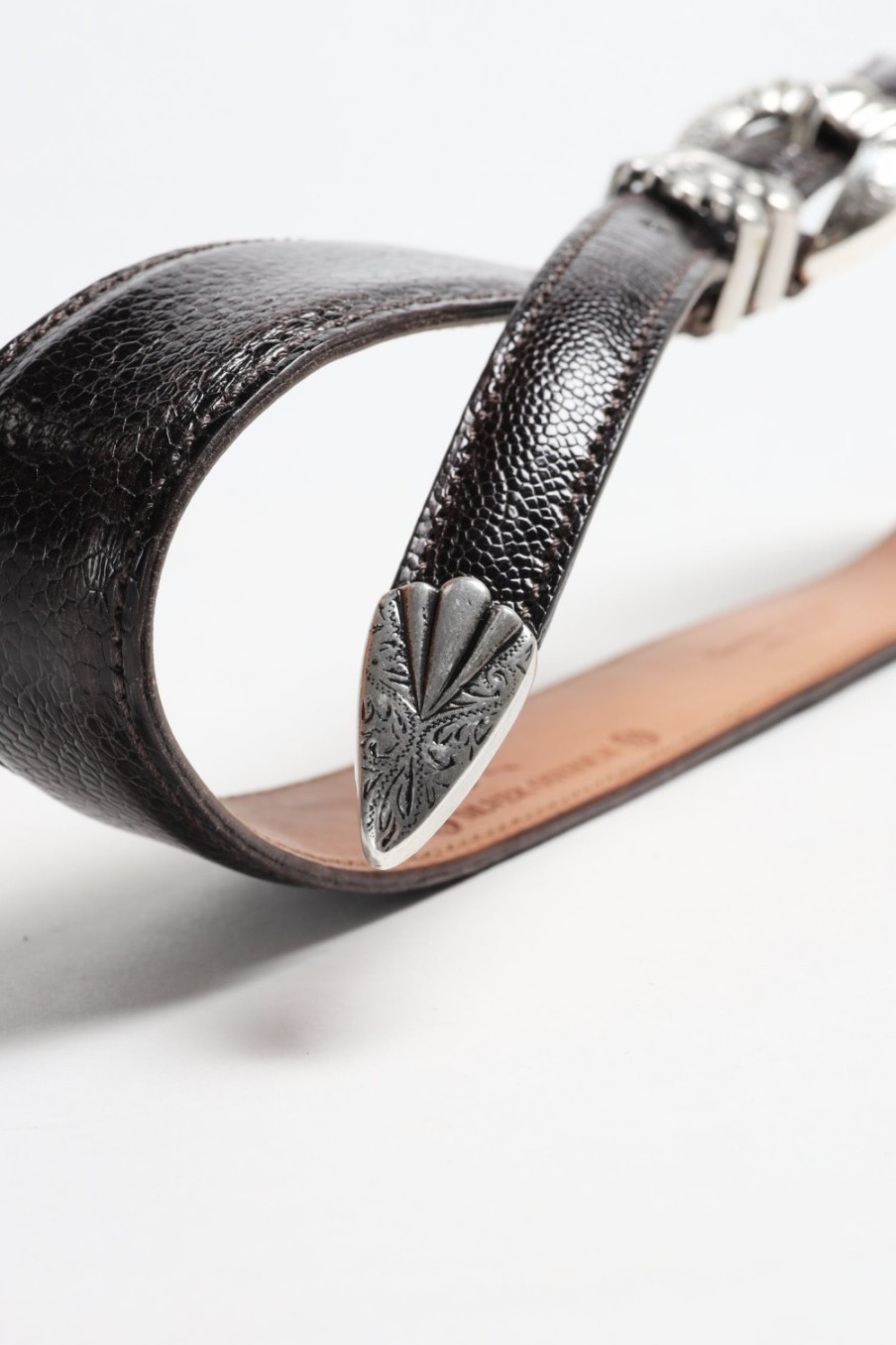 Accessoires Silver Ostrich | Ceinture Versailles Ostrich En Marron