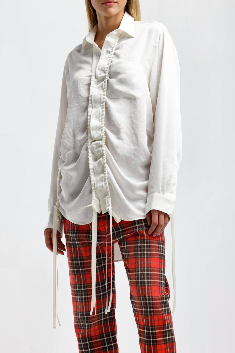 Vetements R13 | Blouse Shirred En Blanc