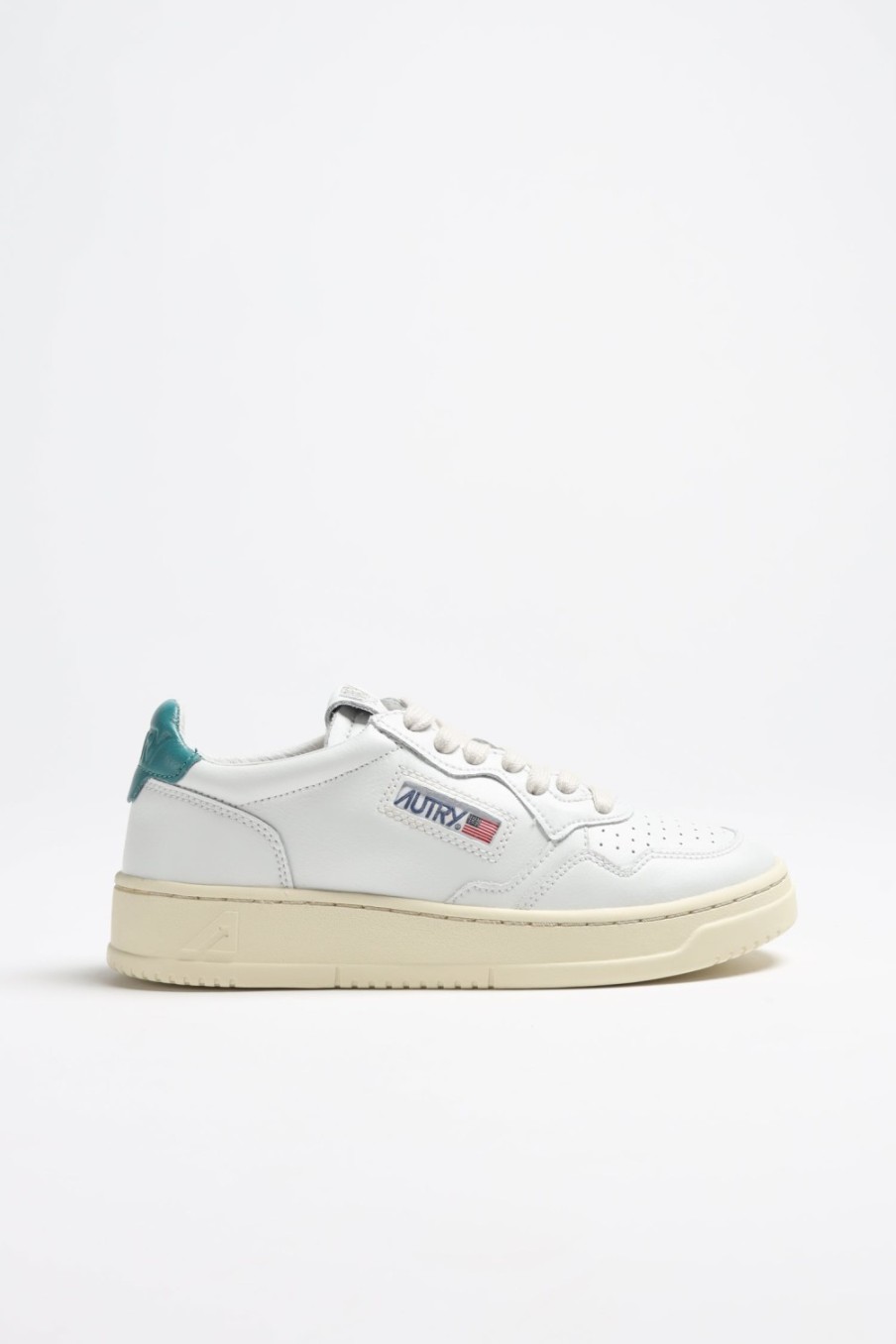 Chaussures Autry | Baskets 01 Low En Blanc/Petrole