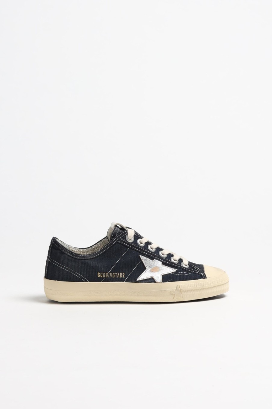 Chaussures Golden Goose | Baskets V-Star 2 En Bleu Marine/Argente
