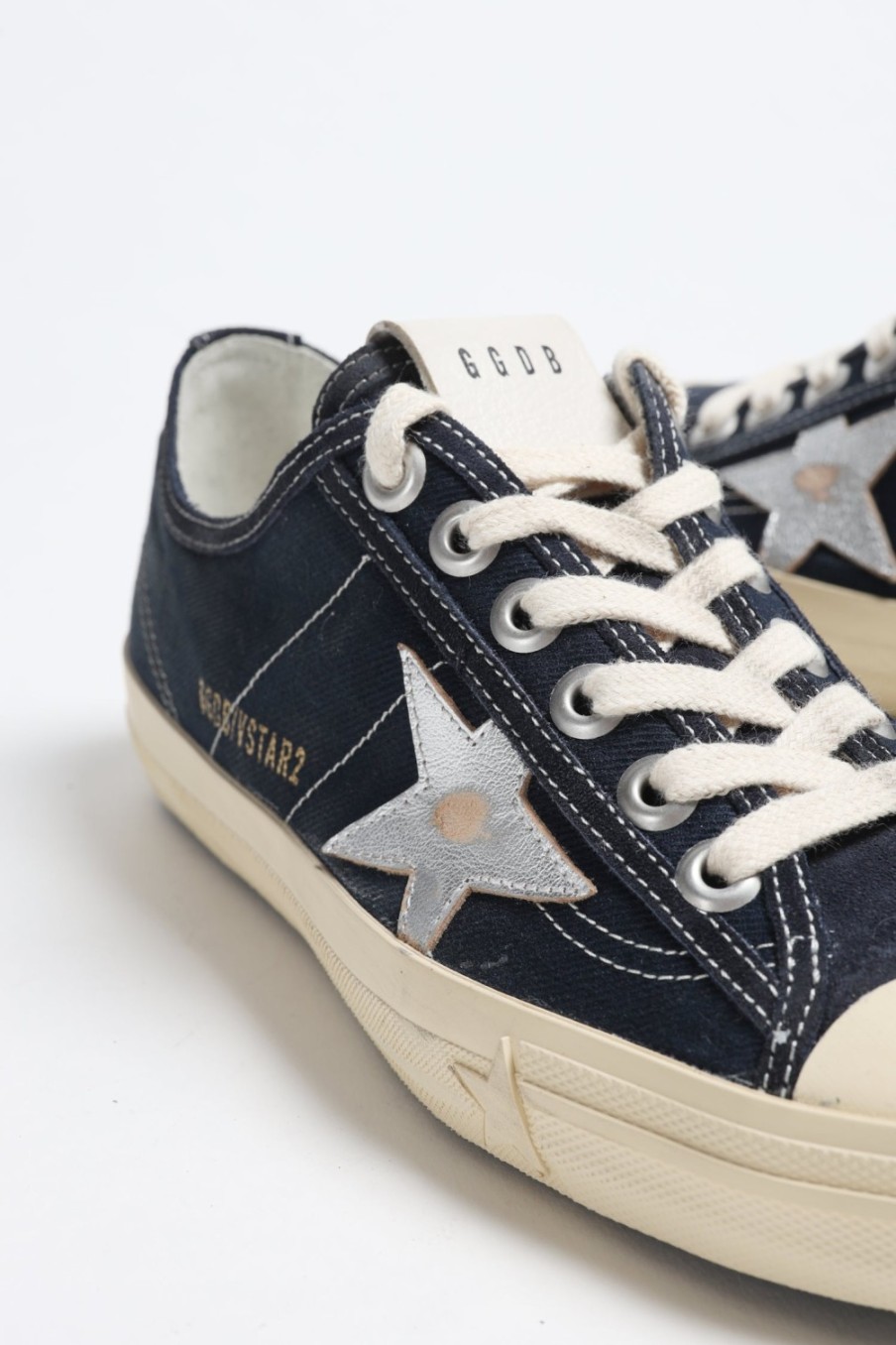 Chaussures Golden Goose | Baskets V-Star 2 En Bleu Marine/Argente