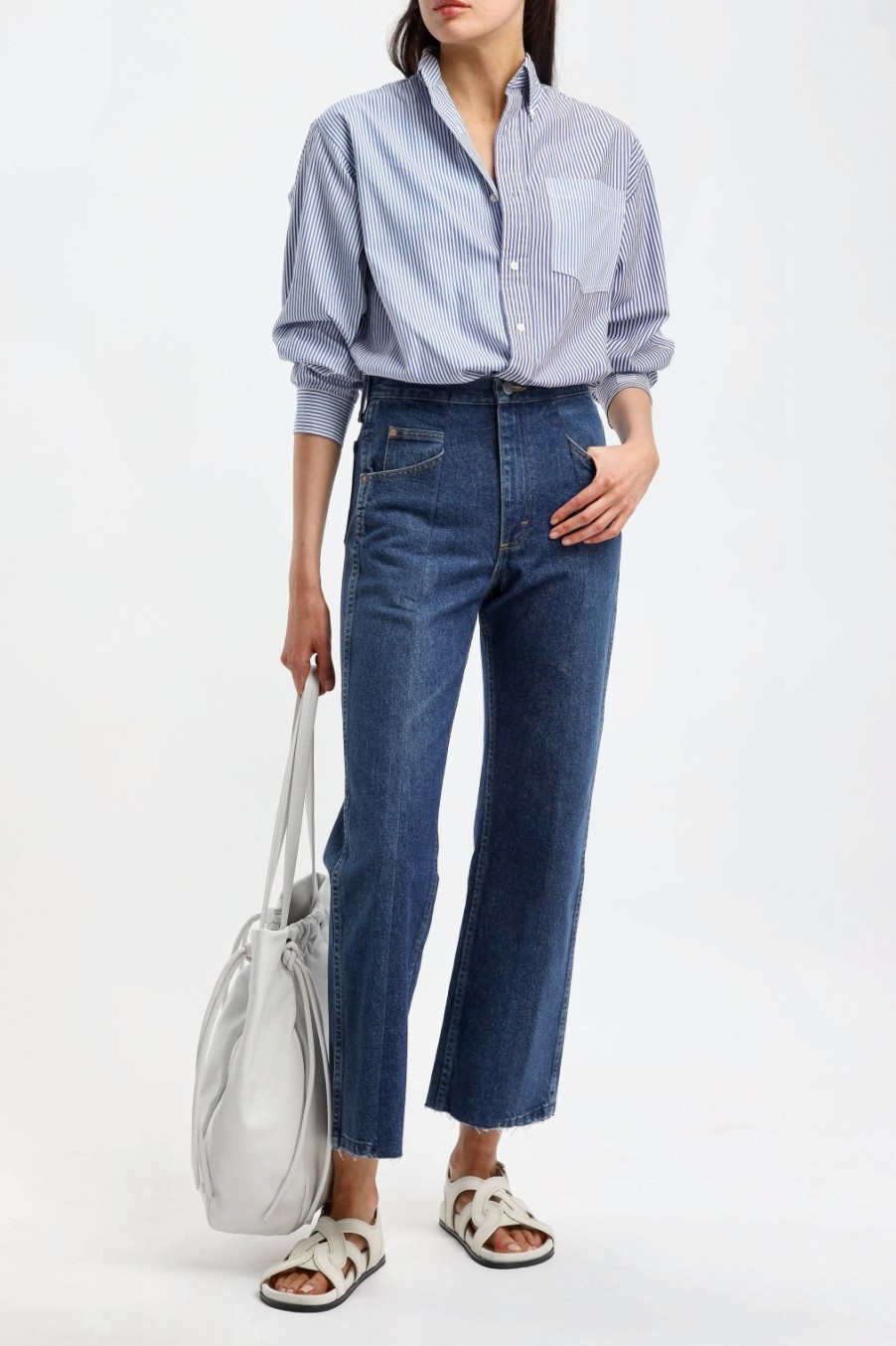 Vetements E.L.V. Denim | Jeans Flare En Bleu Fonce
