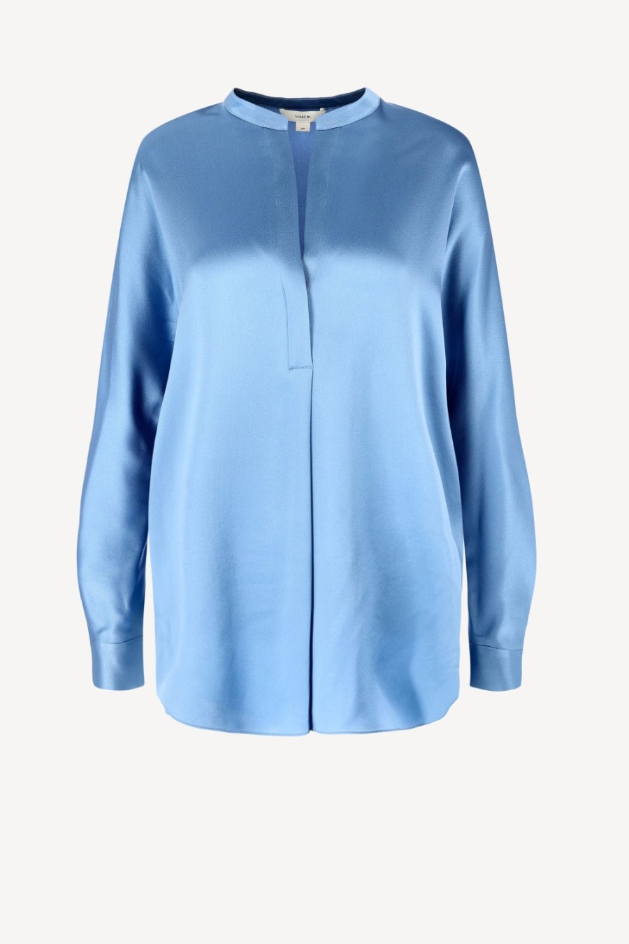 Vetements Vince | Blouse En Soie Band Collar In Pool