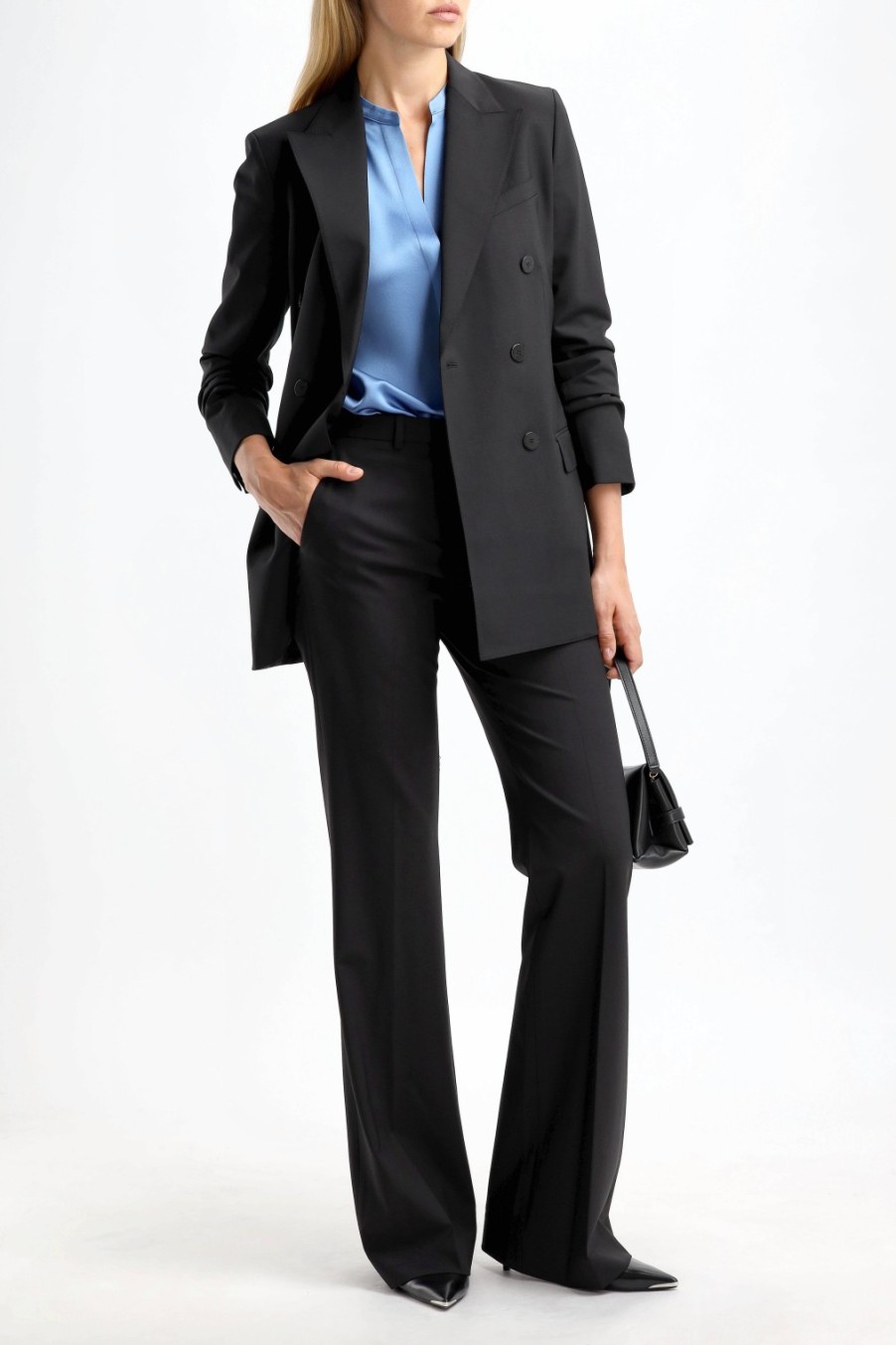 Vetements Vince | Blouse En Soie Band Collar In Pool