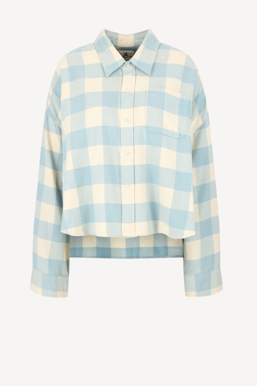 Vetements Denimist | Blouse Button Front En Bleu/Ecru