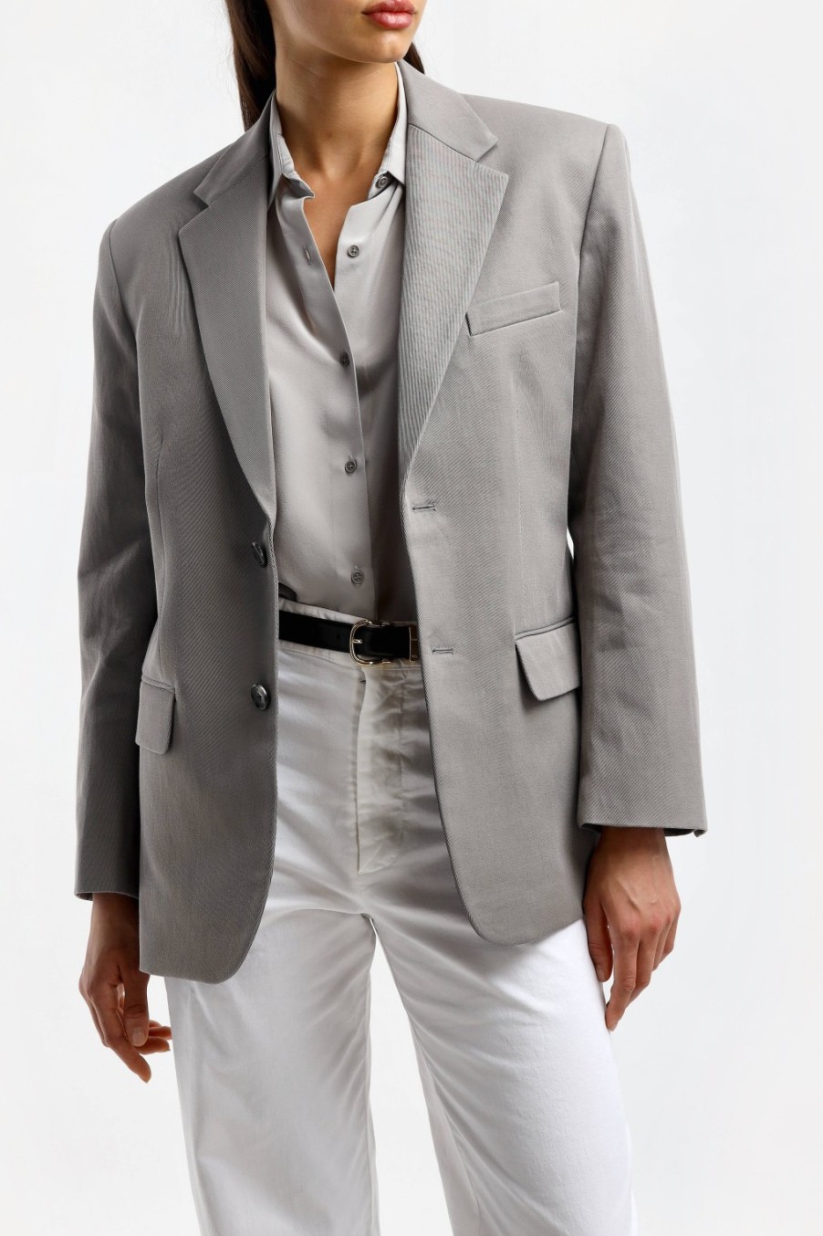 Vetements Nili Lotan | Blazer Boyfriend En Gris Tempete