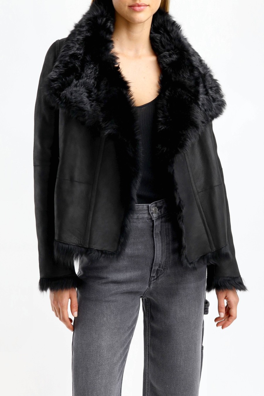 Vetements Yves Salomon | Veste Toscana En Noir