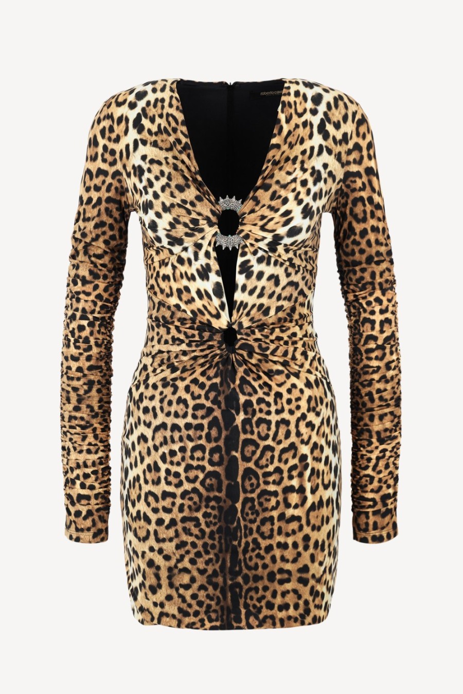 Vetements Roberto Cavalli | Robe Deep V Giaguar In Naturale