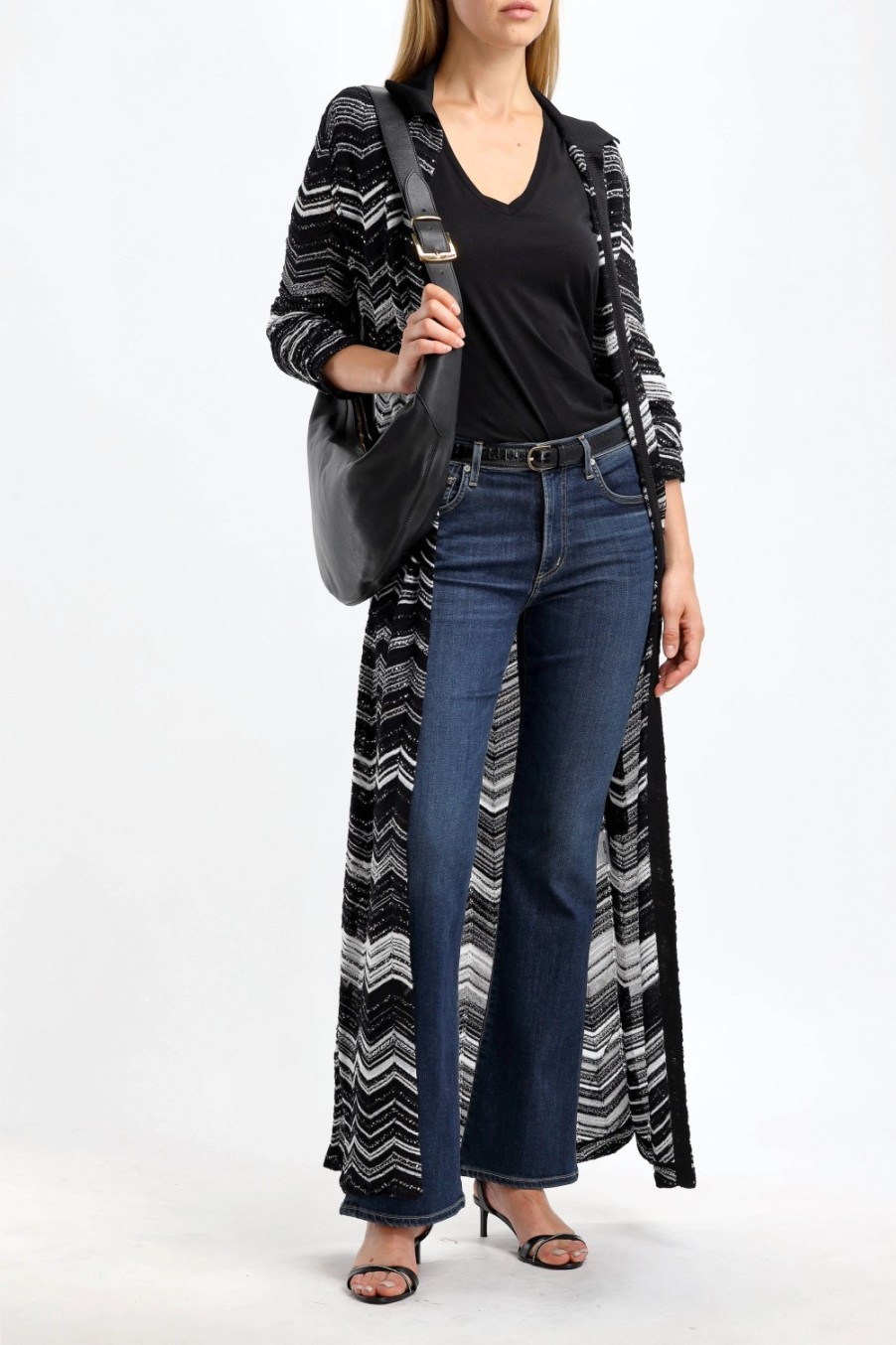 Vetements Missoni | Maxicardigan En Noir Et Blanc