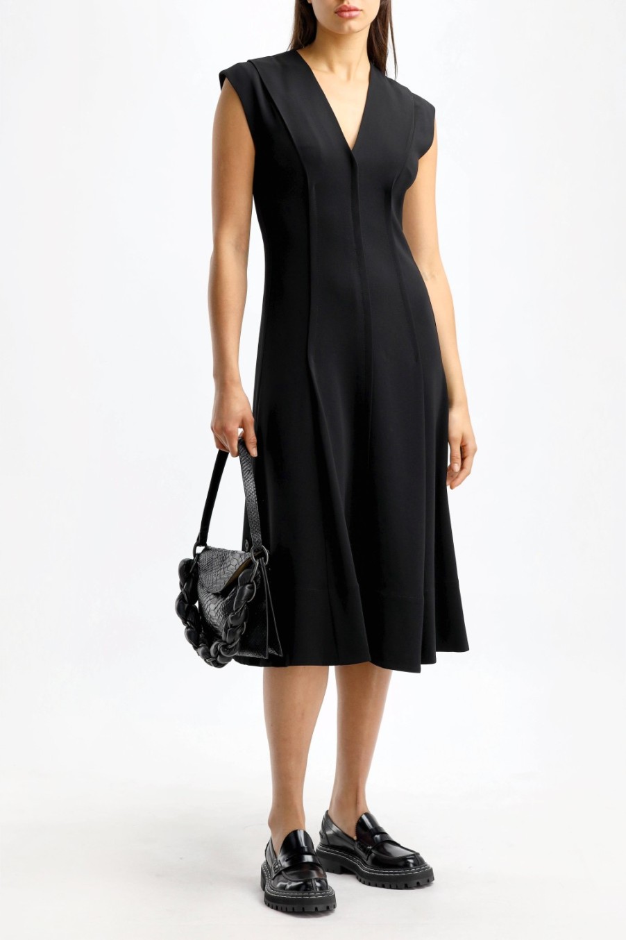 Vetements Proenza Schouler | Robe V Neck Crepe En Noir