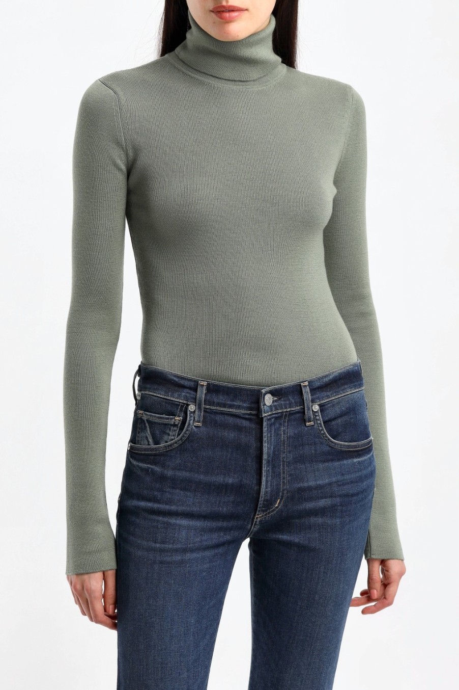 Vetements Victoria Beckham | Pull A Col Roule En Lichen Green