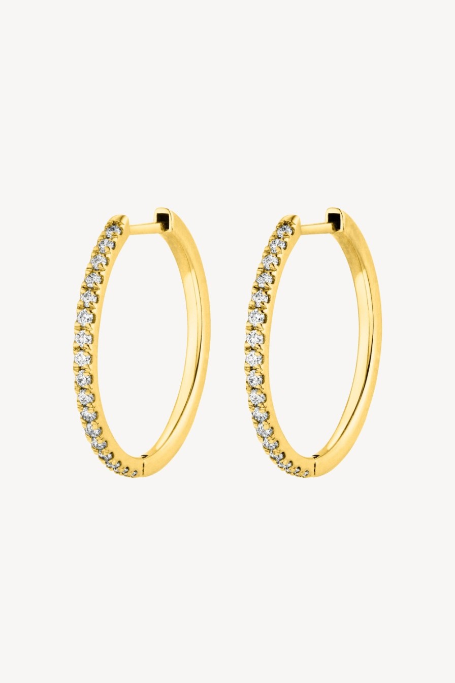 Bijoux Nina Kastens Jewelry | Hoops Diamond En Or Jaune