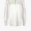Vetements Vince | Blouse En Soie Band Collar En Blanc Optique