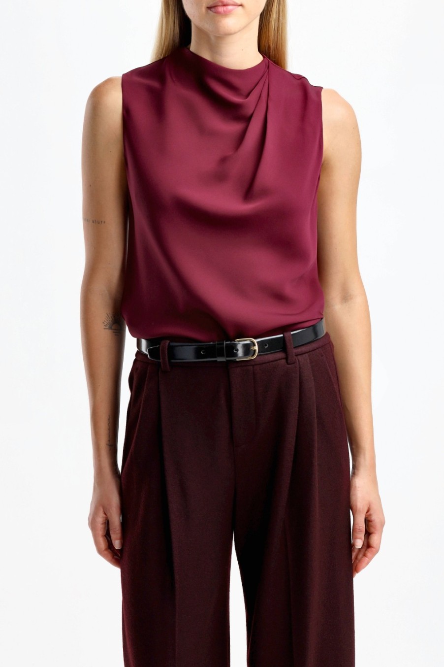Vetements Vince | Blouse Cascade In Cherry Wine