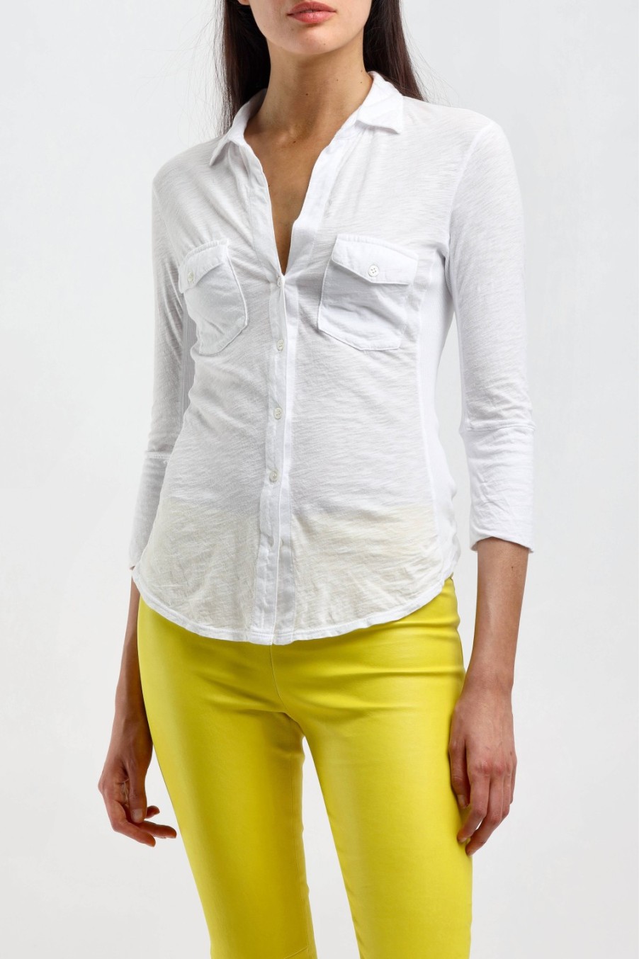 Vetements James Perse | Manchette Longue Contrast Panel En Blanc