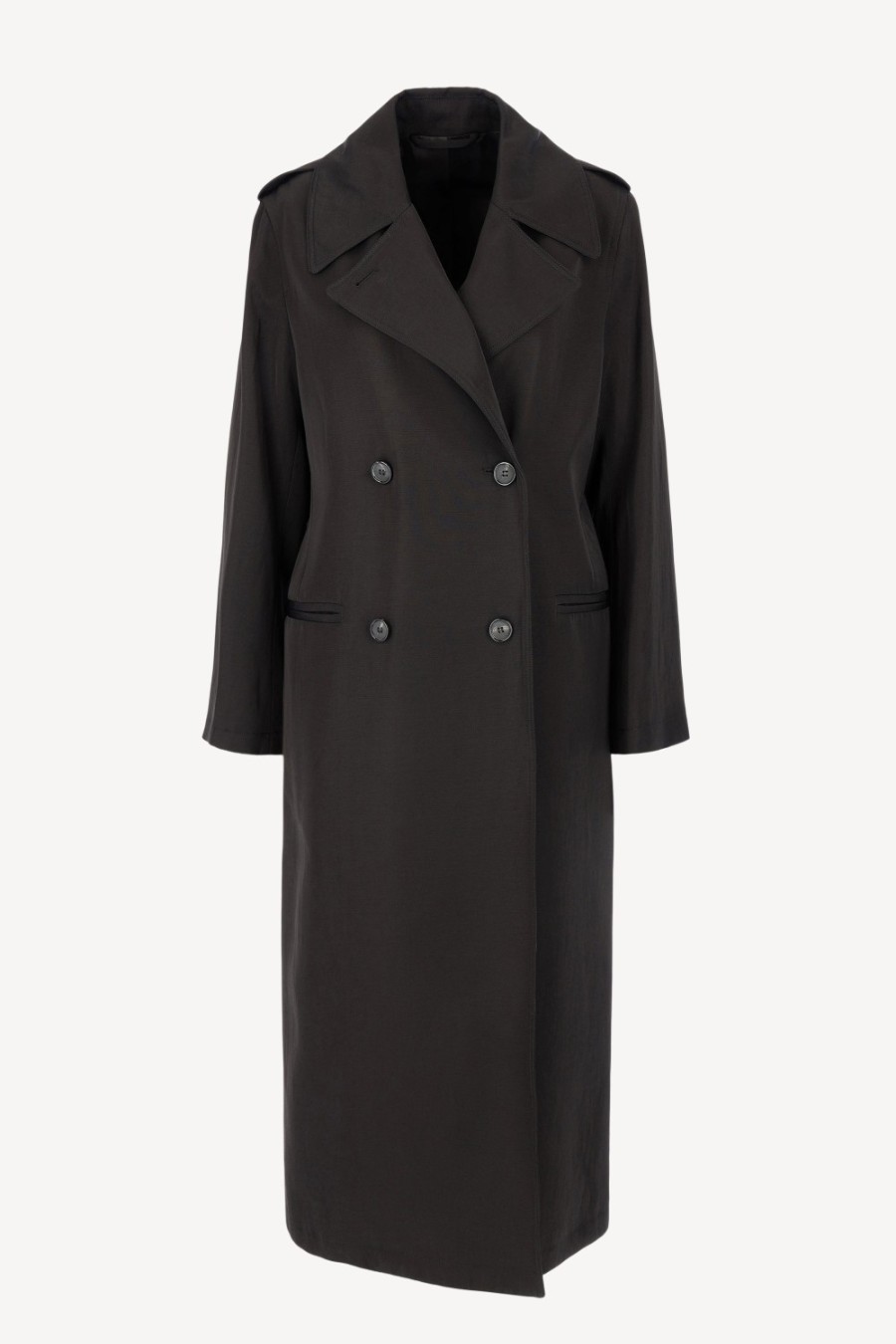 Vetements Toteme | Manteau Long Fluid En Noir