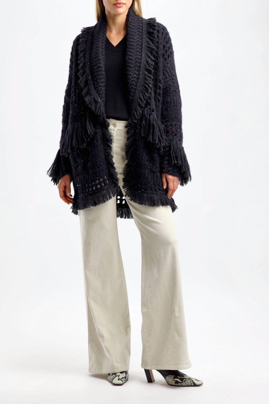 Vetements Alanui | Cardigan Astral En Bleu Nuit