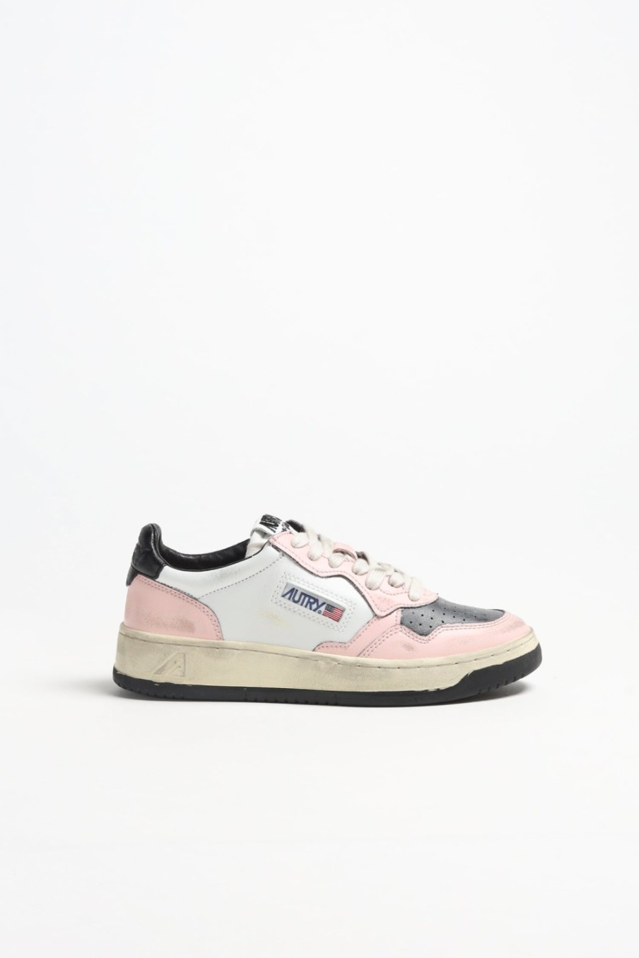 Chaussures Autry | Baskets Super Vintage En Blanc/Rose