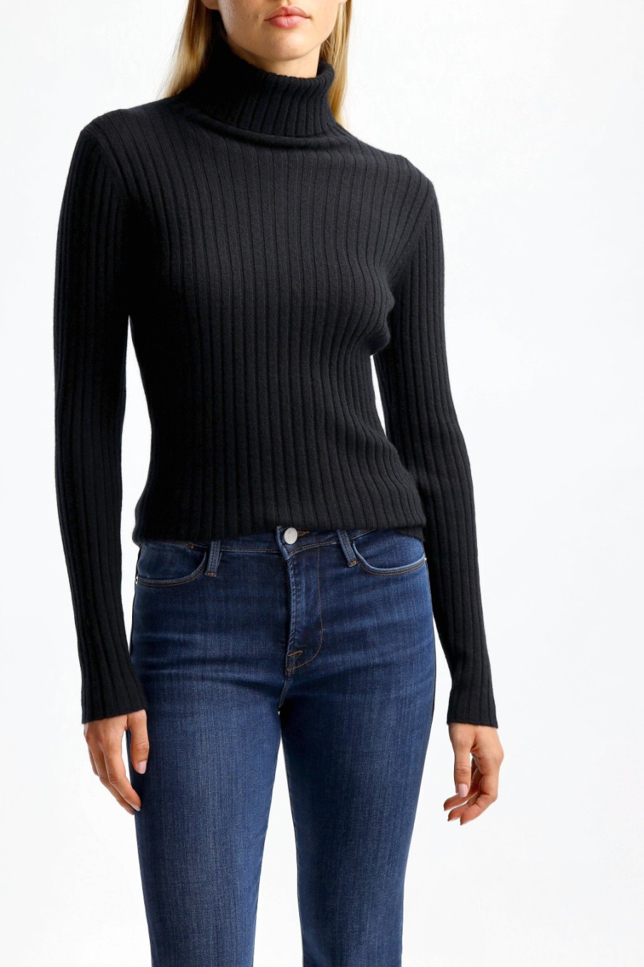 Vetements Allude | Fin Pull A Col Roule Noir