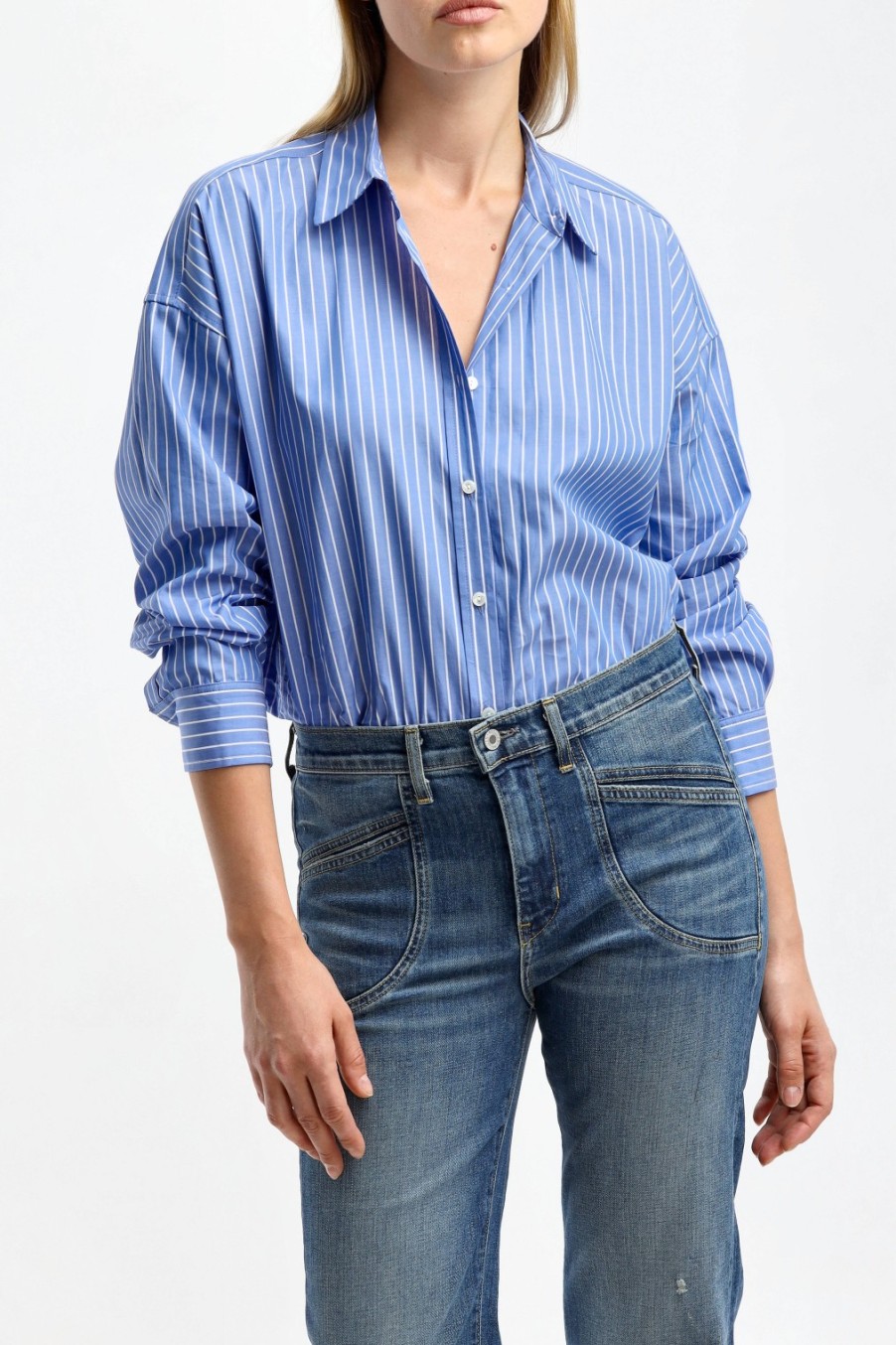 Vetements Nili Lotan | Blouse Mael En Bleu/Blanc