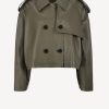 Vetements Closed | Veste Cropped Trench En Vert Armee