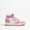 Chaussures Autry | Baskets Bicolor Up Mid En Blanc/Mauve