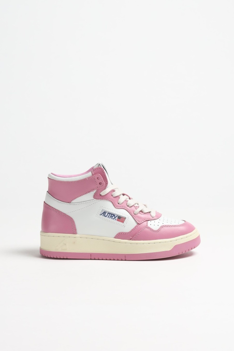 Chaussures Autry | Baskets Bicolor Up Mid En Blanc/Mauve
