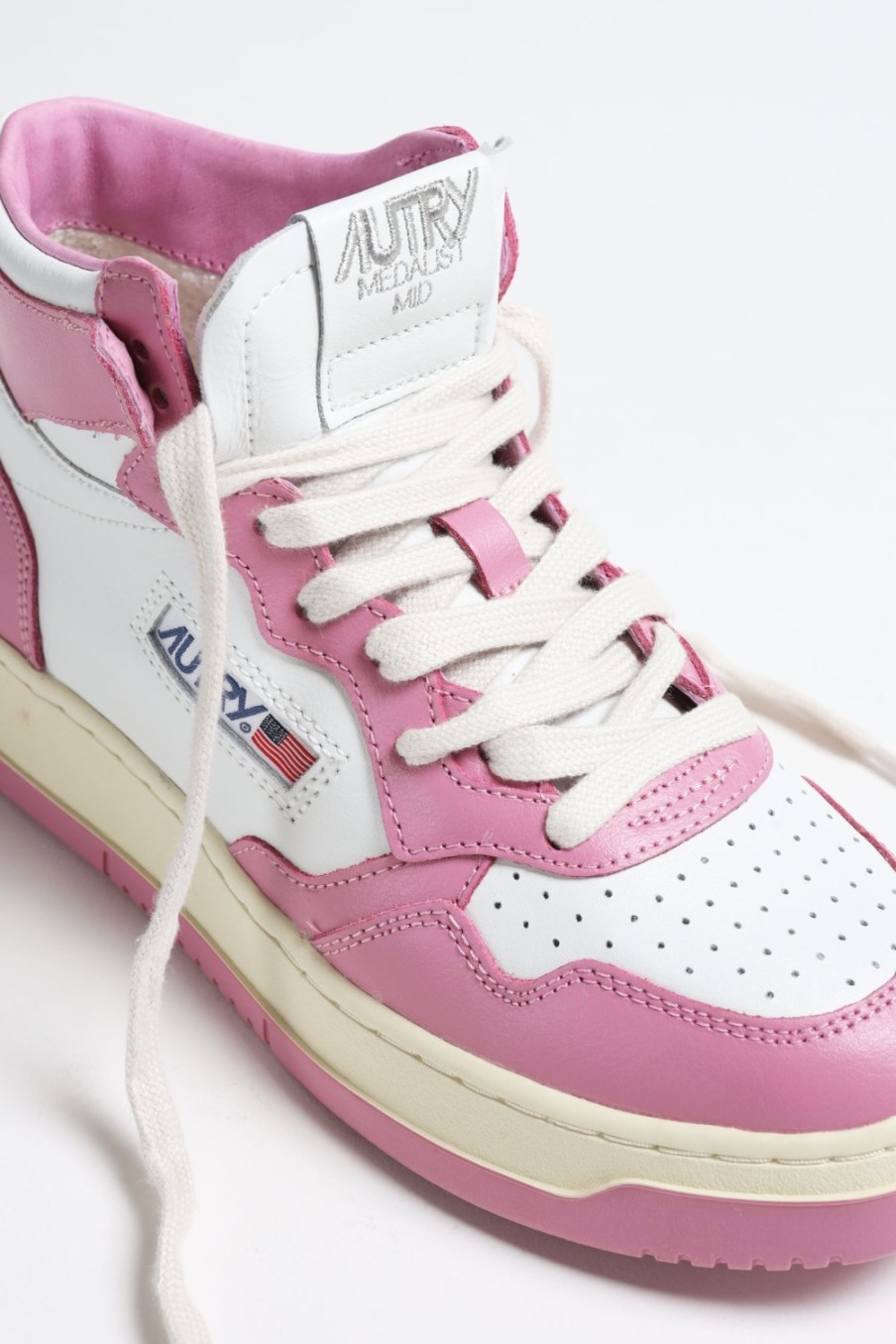 Chaussures Autry | Baskets Bicolor Up Mid En Blanc/Mauve